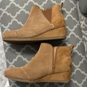 Toms Tan Suede Ankle Boots